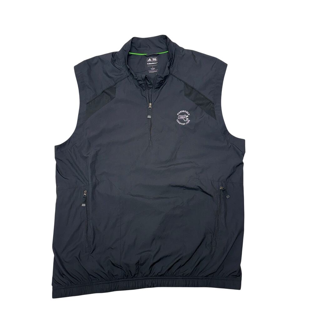 Marshfield Country Club Adidas Golf Vest Large Black Climaproof Windbreaker